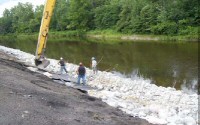Essex County Soil and Water Conservation - placing rock and planting willows